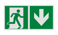 Pictogram E002 - Nooduitgang naar beneden