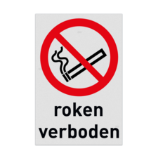 Veiligheidspictogram P002 - Roken verboden met tekst - reflecterend