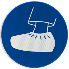 Reflecterende sticker of bord Pictogram MG24 - Overschoenen verplicht