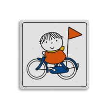 Attentiebord Dick Bruna - op de fiets - LV.AB.G11