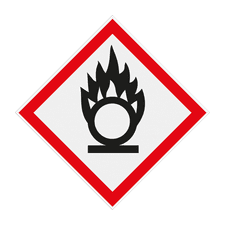 Reflecterende sticker of bord Pictogram GHS03 - Gevaar oxiderende stoffen