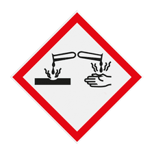 Reflecterende sticker of bord Pictogram GHS05 - Gevaar bijtende stoffen