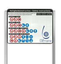 Portaalsysteem TS inclusief informatiebord rechthoek 4:3 + 2 Geborsteld aluminium staanders