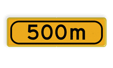 Onderbord met afstand 500m - OB401t-500