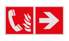Haaks bord F006 - Richting Telefoon voor brandalarm