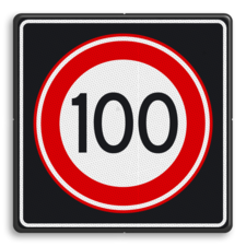 Verkeersbord RVV A01 100s - Maximum snelheid 100 km/h