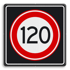 Verkeersbord RVV A01 120s - Maximum snelheid 120 km/h