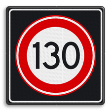 Verkeersbord RVV A01 130s - Maximum snelheid 130 km/h