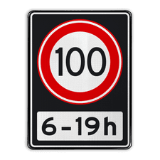 Verkeersbord RVV A01 100 OB201ps - Maximum snelheid 100 km/h