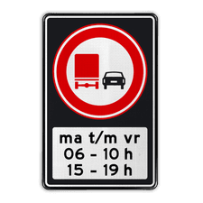 Verkeersbord RVV F03 OB206p2s - Inhaalverbod vrachtauto's