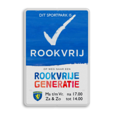 Informatiebord Rookvrij Vereniging met logo