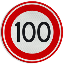 Verkeersbord RVV A01-100 - Maximum snelheid 100 km/h