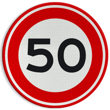 Verkeersbord RVV A01-050 - Maximum snelheid 50 km/h