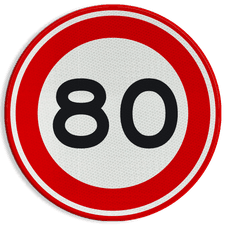 Verkeersbord RVV A01-080 - Maximum snelheid 80 km/h