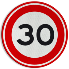 Verkeersbord RVV A01-030 - Maximum snelheid 30 km/h