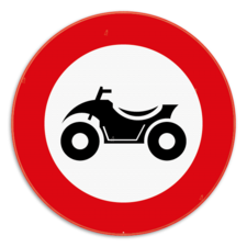 Verkeersbord SB250 C6 - Verboden toegang voor bestuurders van quads