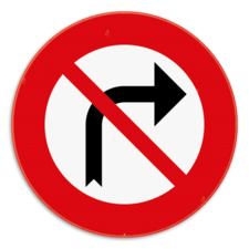 Panneau SB250 - C31b - Au prochain carrefour, interdiction de tourner à droite