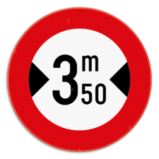 Panneau SB250 - C27 - Accès interdit aux conducteurs de véhicules ayant une largeur supérieure à celle indiquée