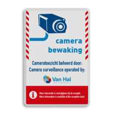 Informatiebord camerabewaking klantspecifiek met logo - reflecterend