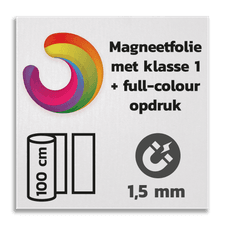 Magneetbord reflecterend klasse 1 met full colour opdruk