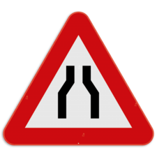 Verkeersbord SB250 A7a - Rijbaanversmalling