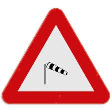 Verkeersbord SB250 A37 - Zijwind