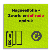 Magneetbord reflecterend FLUOR Geel/Groen klasse 3 geprint + Zwart/Rood