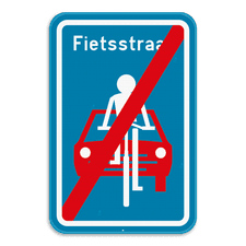 Verkeersbord SB250 F113 - Einde fietsstraat