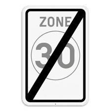 Verkeersbord SB250 F4b - Einde zone 30