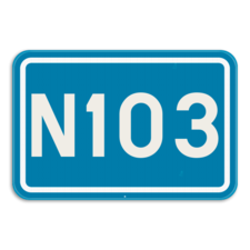Verkeersbord SB250 F23a - Nummer van een gewone weg