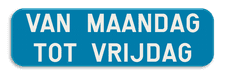 Verkeersbord SB250 G type V - Aanvulling op de verkeersborden stilstaan en parkeren