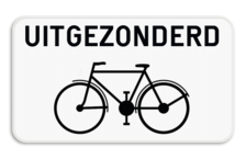 Verkeersbord SB250 M2 - Uitgezonderd fietsers