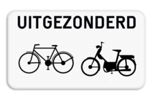 Verkeersbord SB250 M3bis - Uitgezonderd fietsers en bromfietsers