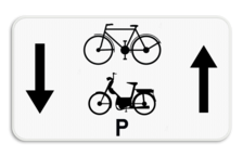 Panneau SB250 - M17 - Les cyclistes et les cyclomoteurs sont autorisés dans les deux sens