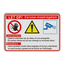 Instructiebord bezoekers / leveranciers - Coronavirus (COVID-19)