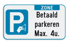 Parkeerbord - zone betaald parkeren - eigen tekst