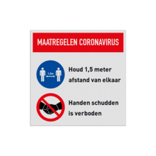 Maatregelen instructiebord Corona virus (COVID-19)