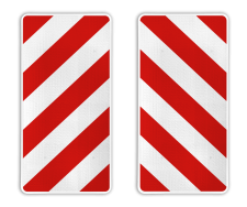 Markeringsborden rechthoekig rood/wit reflecterend - set 2 stuks (links/rechts)