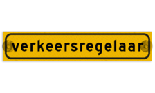 Autobord met zuignappen 375x75mm verkeersregelaar geel FLUOR