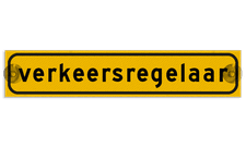 Autobord met zuignappen 500x100mm verkeersregelaar geel FLUOR