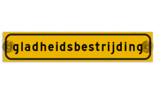 Autobord met zuignappen 375x75mm gladheidsbestrijding geel FLUOR