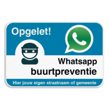 WhatsAppbord - Opgelet - jouw straat of gemeente - Blauw