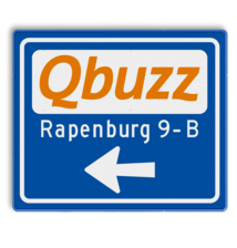 Bewegwijzeringsbord 1180x1000mm met logo en pijl