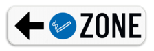 Panneau d'information - Flèche directionnelle - zone fumeur