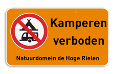 Verbodsbord - Kamperen verboden met eigen tekst