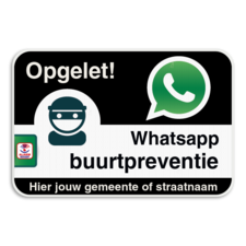 WABP WhatsAppbord met jouw straatnaam - zwart