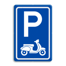 Verkeersbord E08 parkeerplaats scooters