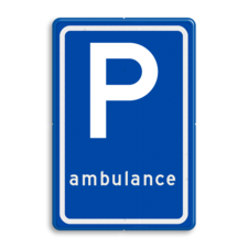 Verkeersbord RVV E08k - Parkeerplaats ambulance