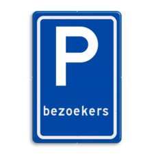 Verkeersbord parkeerplaats bezoekers - reflecterend - BT10