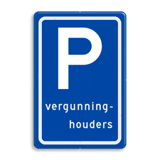 Verkeersbord RVV E09 - Parkeerplaats vergunninghouders